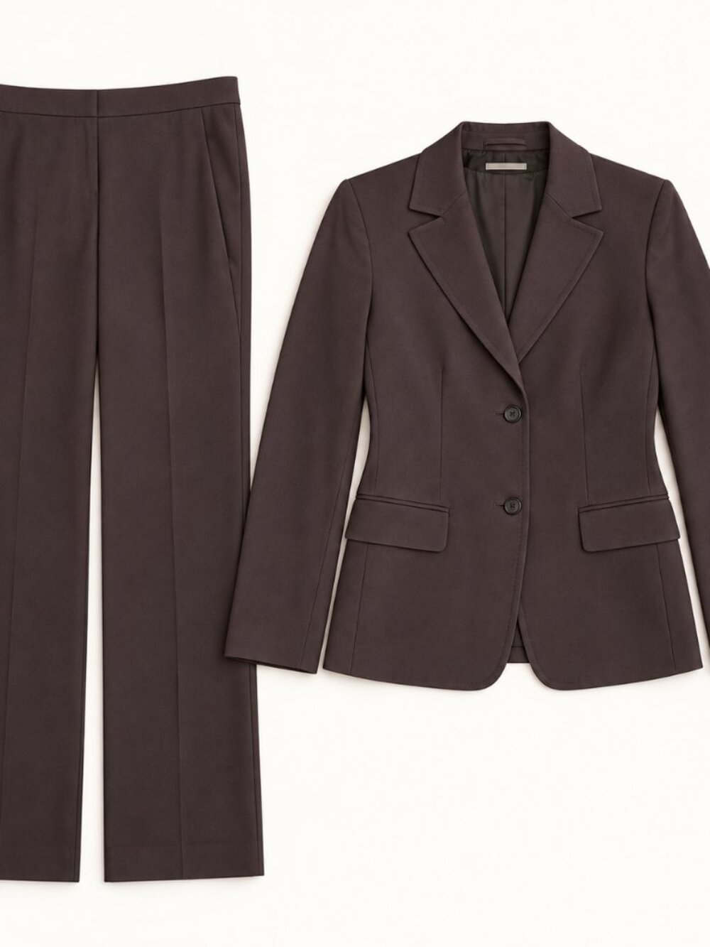 Max Mara Brown Tailored Two Piece Pantsuit Size 6